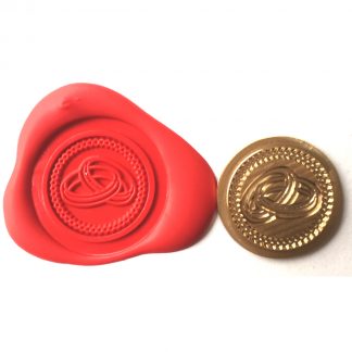 Single Wax sealing coin design 076 Entwined wedding Rings