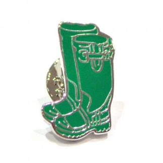 Green Wellington Boots Wellies Design Lapel Pin Badge (AJTP45)