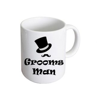 Groomsman Top Hat & Moustache Design Wedding Ceramic  Mug
