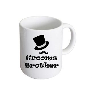 Grooms Brother Top Hat & Moustache Design Wedding Ceramic Mug