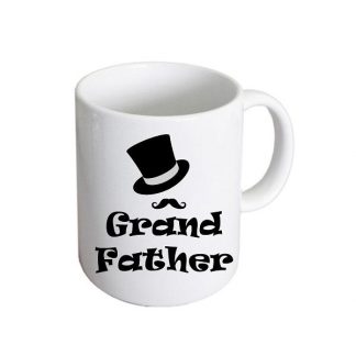 Grandfather Top Hat & Moustache Design Wedding Ceramic Mug