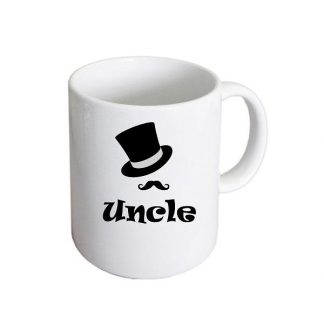 Uncle Top Hat & Moustache Design Wedding Ceramic  Mug