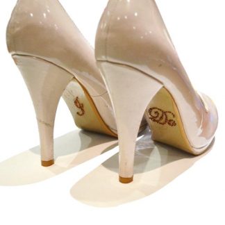I Do Bronze Crystal Wedding Shoe Sticker