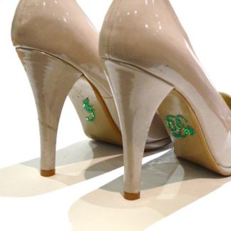 I Do Emerald Green Crystal Wedding Shoe Sticker