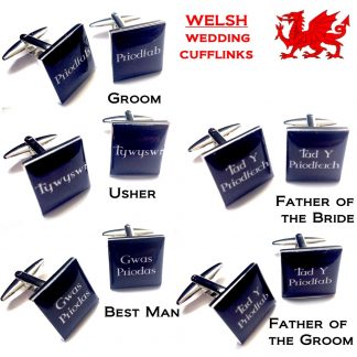 Wales Welsh Language Wedding Cufflinks
