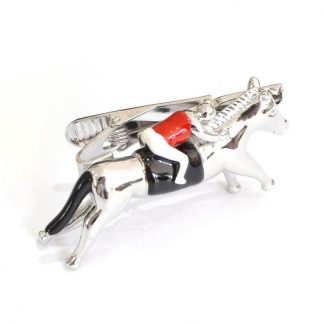 Coloured Horse & Jockey 3D Tie Clip