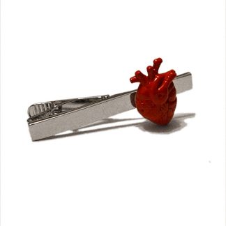 Anatomical Red Heart Tie Clip