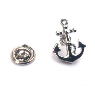 Nautical Anchor & Chain Sailing Lapel Pin Badge