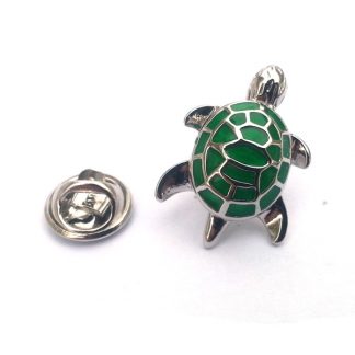 Green Turtle Lapel Pin Badge