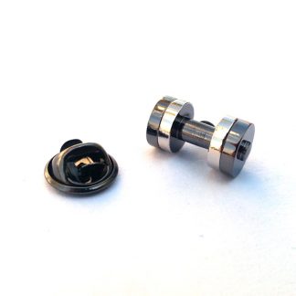2 Tone Dumbell, Lapel Pin badge
