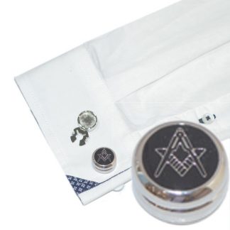 Rhodium Plated Masonic (No G) Design Cuff Button Covers a New Alternative to Cufflinks