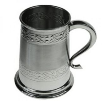 Embossed Celtic Bands Pewter Tankard