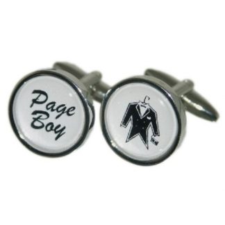 Round Blue Wedding Tux Cufflinks