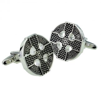 Round Design Celtic Cross Cufflinks