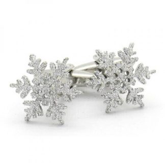 Silver Coloured Snowflake Christmas Cufflinks