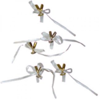 Pack of 24 Cream & Gold Wedding Goblets Table Decorations
