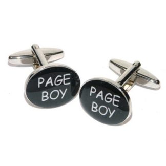 Page Boy Oval Black Wedding Cufflinks