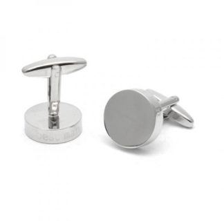 Wedding Laser Etched Edge Round Cufflinks Groom Best Man Usher etc