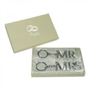 Mr & Mrs Silver Plated Keyring Set