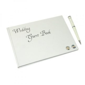 Blue Smile Wedding Guest Book & Pen