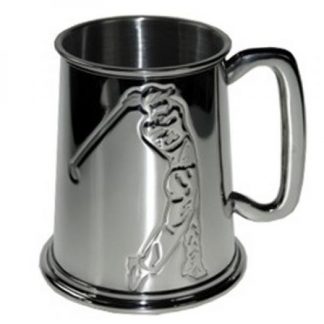 Embossed Golfer Pewter Tankard