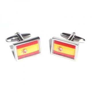 Spain Flag Bordered Cufflinks