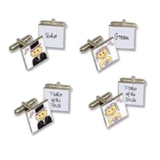 Smile Pink Design Square Wedding Cufflinks