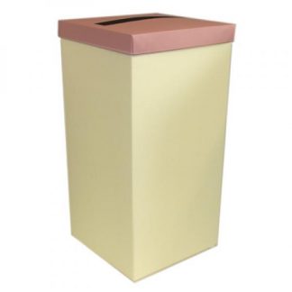 Ivory Wedding Post Box with Pink Lid