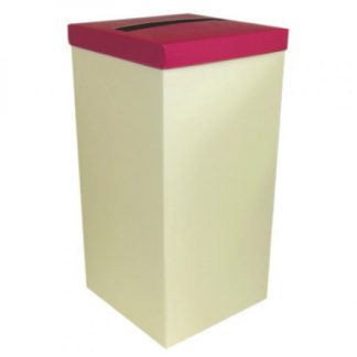 Ivory Wedding Post Box with Hot Pink Lid