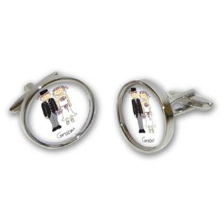 Mens Wedding Text Cartoon Cufflinks