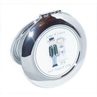 Peronsalised Wedding Couple Design Handbag Mirror