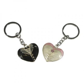 Bride & Groom Keyring Wedding Set (DWC)