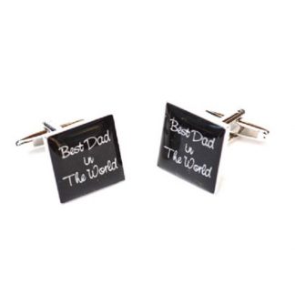 Best Dad in the World Black Square Nevision Wedding Text Square Cufflinks