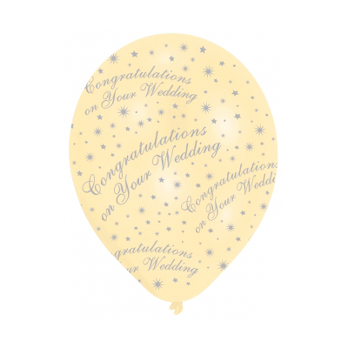 Pearl Ivory Congratulations on Your Wedding Balloons Pack of 6