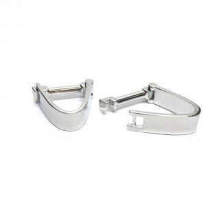 Rhodium Plated Clip Style Wrap Round Style Cufflinks
