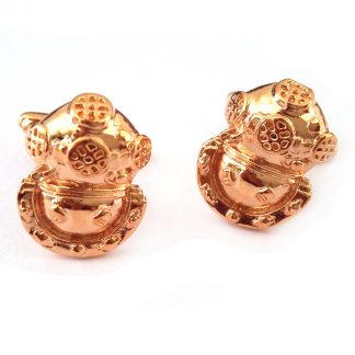 Rose Gold plated Divers Helmet Cufflinks