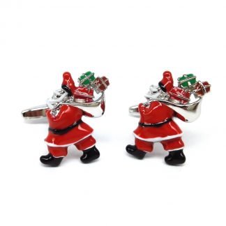 Father Christmas Carrying sack of Presents Cufflinks