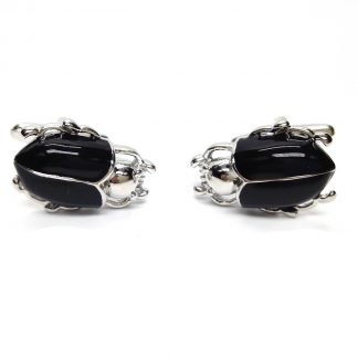 Black Egyptian Scarab Beetle Cufflinks