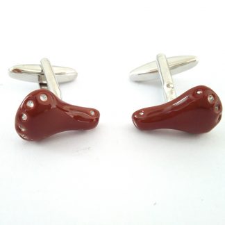 Brown Bike Saddle Cycling Cuflinks