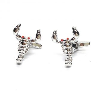 Scorpion Cufflinks with Red Eyes