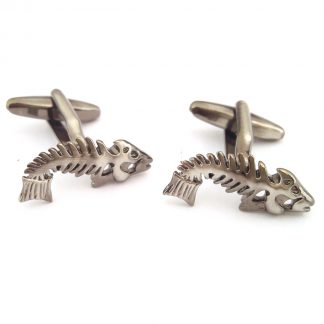 Antique Fish Bones Fishing Fishermans Cufflinks