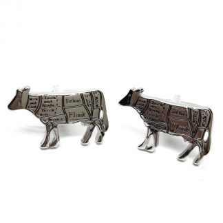 Butchers Cuts of Beef Cow Chef Cufflinks
