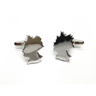 Outline Map of Germany Rhodium Plated Cufflinks