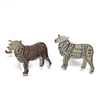 Butchers Cuts of Meat Lamb / Sheep / Mutton Cufflinks