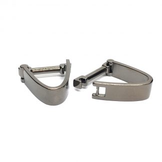 Gunmetal Finish Clip Style Wrap Round Style Cufflinks