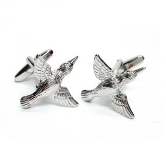 Rhodium Plated Hummingbird Cufflinks