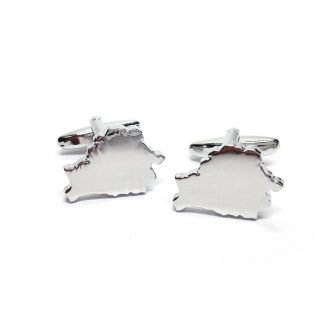 Outline Map of Belarus Rhodium Plated Cufflinks