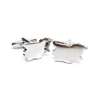 Outline Map of Bulgaria Rhodium Plated Cufflinks