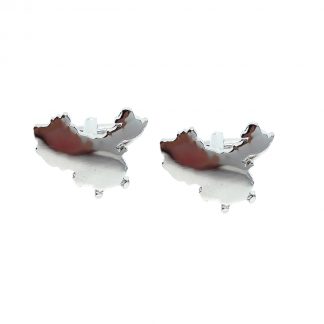 Outline Map of China Rhodium Plated Cufflinks
