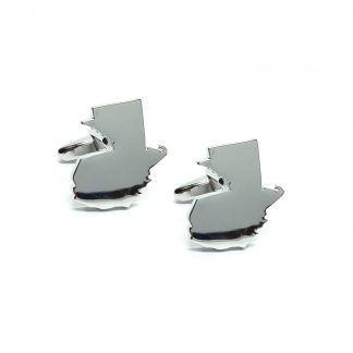 Outline Map of Guatemala Rhodium Plated Cufflinks